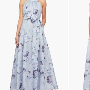NWT Alex Evenings Light Blue Floral Maxi Dress
